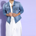 Women Blue Washed Pure Cotton Denim Jacket